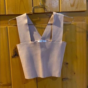 LF bandage thick strap crop top in muted pink